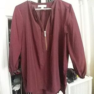 Medium maroon long-sleeve Michael Kors blouse
